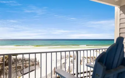 a balcony with a view of the beach at Leeward II Unit 4 by Oversee 30A in Santa Rosa Beach