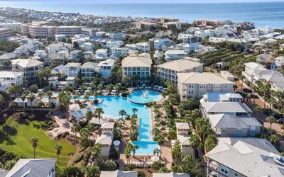 an aerial view of a resort with a swimming pool at Forever and Always by Oversee 30A in Seacrest