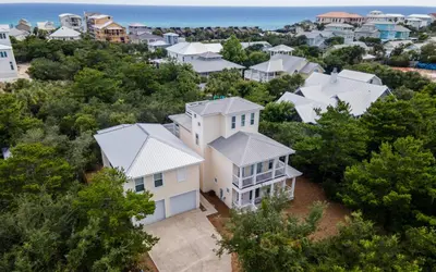 an aerial view of a white house at Good Life At The C by Oversee 30A in Seacrest