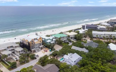 an aerial view of a beach with houses and condos at Shores Fun by Oversee 30A in Seacrest