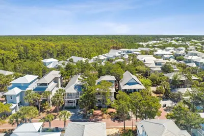 an aerial view of a resort at Sound Waves Getaways by Oversee 30A in Rosemary Beach