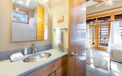 a bathroom with a sink and a shower at Special Purpose by Oversee 30A in Santa Rosa Beach