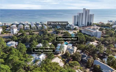 an aerial view of a city with buildings at Surfing Cowboy by Oversee 30A in Santa Rosa Beach