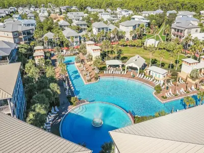 an aerial view of the pool at the resort at Villas at Seacrest #B401 - Bella Costa in Inlet Beach