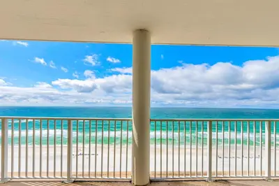 a view of the beach from a balcony at Long Beach Resort 2-1206 in Panama City Beach