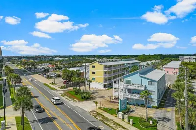 an aerial view of a city with a street at Sand Castles West B28 (1/1) in Panama City Beach