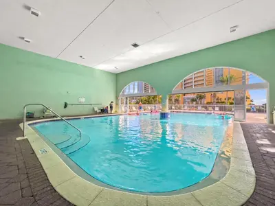a large swimming pool in a building at Celadon #2106 in Panama City Beach