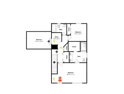 a floor plan of a house at The Pinetree Retreat in Panama City Beach