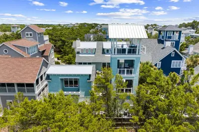 an aerial view of a row of houses at Tranquility on the Preserve in Watersound Beach