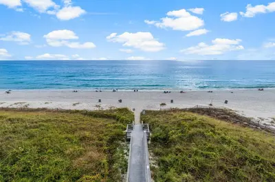 an aerial view of a beach with the ocean at 1002 Sunrise Beach in Panama City Beach