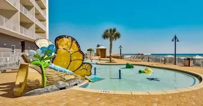 a butterfly themed pool at a beach resort at Panama City -3 Bedroom - Laketown Wharf in Panama City Beach