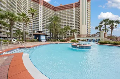 a large swimming pool in front of a large building at Shores Of Panama #1826 in Panama City Beach