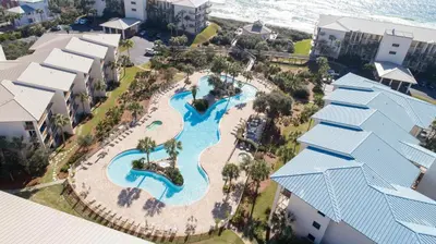 an aerial view of the pool at the resort at High Pointe 32W in Rosemary Beach