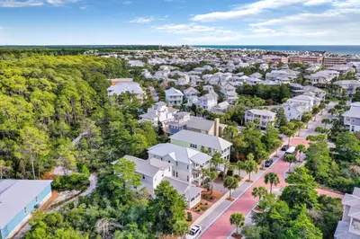an aerial view of a residential neighborhood with houses at Turquoise Turtle in Seacrest