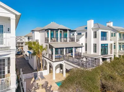 an aerial view of a house with a balcony at Wilder Dreams in Seacrest
