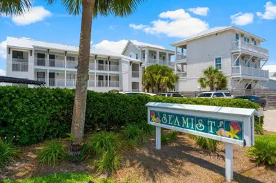 a sign in front of a beach villas at Seamist #5 in Seacrest