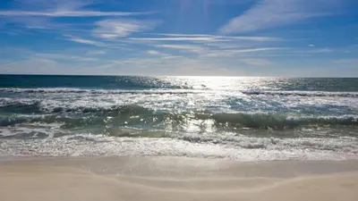 a view of the ocean from the beach at Sugar Sand Retreat – 3-Bed, 2-Bath Beach Getaway with Private Pool, Sleeps 8! in Santa Rosa Beach