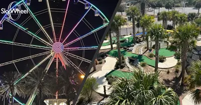 a ferris wheel at a theme park at night at Dreamscape 30! Luxury Beach Front Property! in Panama City Beach