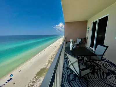 a view of the beach from the balcony of a condo at Sunrise Beach 2007 in Panama City Beach