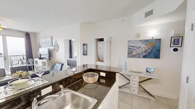 a kitchen with a sink and a counter top at Sunrise Beach 2007 in Panama City Beach