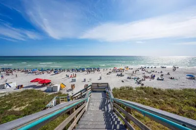 a view of a beach with a bunch of people at Mi CaSEAta in Rosemary Beach