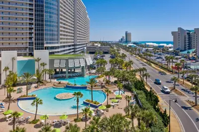 an aerial view of the pool at the mgm resort at Laketown Wharf #1818 in Panama City Beach