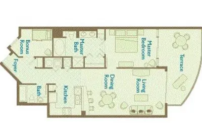 a plan of a floor plan of a house at Aqua 408 in Panama City Beach