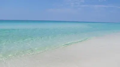 a beach with the ocean and the sand and water at Calypso 2107W in Panama City Beach
