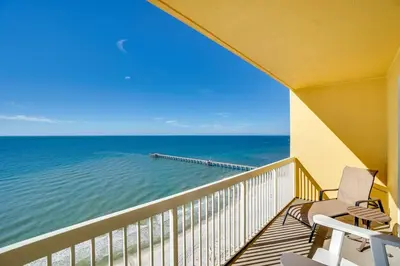 a balcony with a view of the ocean at Calypso 2107W in Panama City Beach