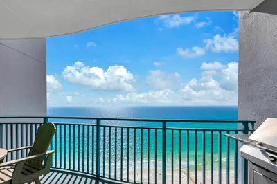 a balcony with a view of the ocean at Sterling Breeze 1903 in Panama City Beach
