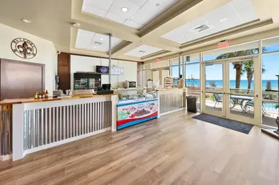a restaurant with a view of the ocean at Aqua 2102 in Panama City Beach