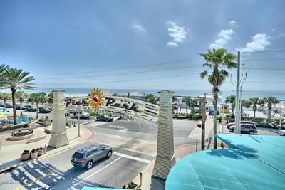 a view of a parking lot at a resort at Calypso 1601W Gulf Front Corner unit Fantastic Specials in Panama City Beach