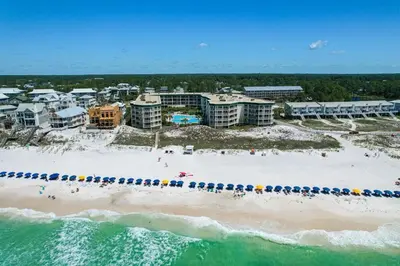 an aerial view of the beach at the resort at Dunes of Seagrove 106A in Santa Rosa Beach