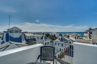 a view of a city from a balcony at Rosemary Beach 5 Main St 1F in Rosemary Beach