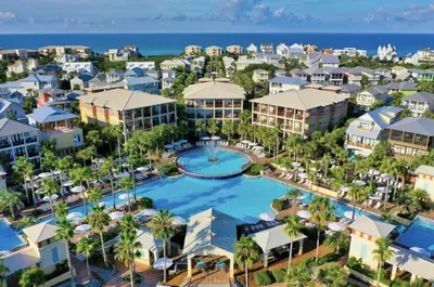 an aerial view of a resort with a swimming pool at Available for Season! Hi Beautiful Ciao Bella at Seacrest in Inlet Beach
