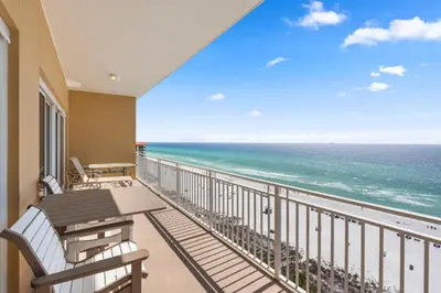 a balcony with a view of the ocean at 1005 Sterling Beach in Panama City Beach
