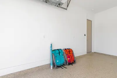 a group of luggage sitting in an empty room at The Luxe Lookout in Inlet Beach