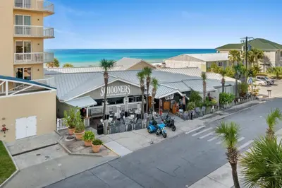 an overhead view of a street in front of a building at Seychelles Resort by Panhandle Getaways in Panama City Beach