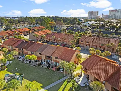 an overhead view of a residential neighbourhood with houses at Gulf Highlands #177 by Nautical Properties in Panama City Beach