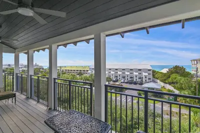 a balcony with a view of the ocean at WaterHouse 402 in Inlet Beach