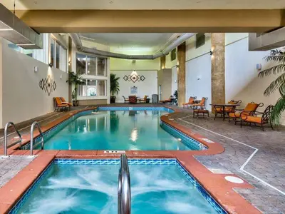 a pool in a hotel room with a hotel at Shores of Panama 1601 condo in Panama City Beach