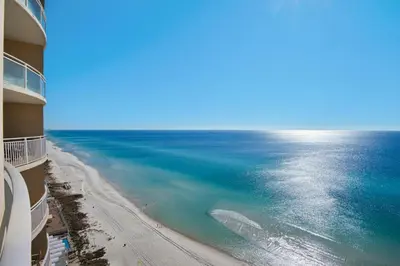 a view of the ocean from a balcony of a hotel at Aqua 2207 in Panama City Beach