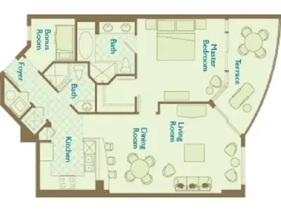 a floor plan of a house at Aqua 0610 in Panama City Beach