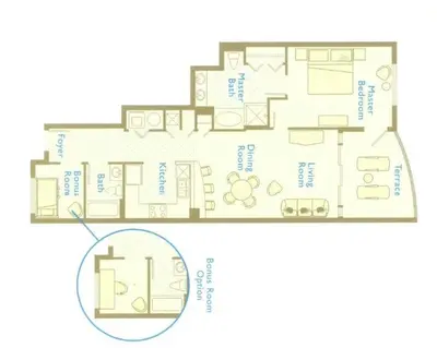 a floor plan of a house with at Aqua 0806 in Panama City Beach