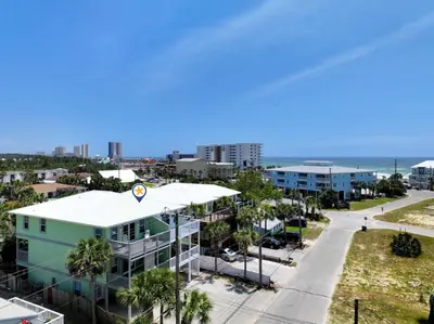 a view of the beach from the roof of a building at Beach House - Sunset Paradise by Panhandle Getaways in Panama City Beach