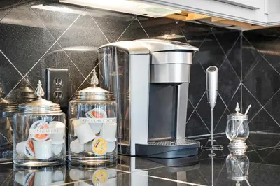 a coffee maker on a counter in a kitchen at Narnia Grande Pointe Villa - Inlet Beach Pool & Clubhouse Access in Inlet Beach