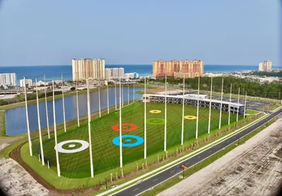 an aerial view of a baseball field with the ocean at Southwinds I-5 in Panama City Beach