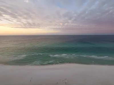 an aerial view of the ocean and the beach at Fabulous Views at Emerald Beach in Panama City Beach