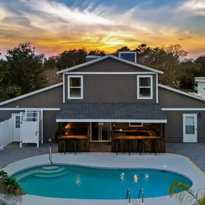PCB Group-Friendly Duplex w Pool Backyard Lounge 2 Kitchens