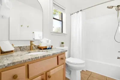 a bathroom with a sink and a toilet and a shower at Seagrove Siesta at Beachwood Villages - Walk to Beach Outdoor Pools & More in Santa Rosa Beach